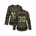 Women Adidas Pittsburgh Penguins #30 Matt Murray Green Salute to Service Stitched NHL Jersey