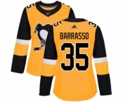 Women Adidas Pittsburgh Penguins #35 Tom Barrasso Authentic Gold Alternate NHL Jersey