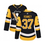 Women Adidas Pittsburgh Penguins #37 Carter Rowney Authentic Black Home NHL Jersey