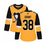 Women Adidas Pittsburgh Penguins #38 Derek Grant Authentic Gold Alternate NHL Jersey