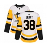 Women Adidas Pittsburgh Penguins #38 Derek Grant Authentic White Away NHL Jersey