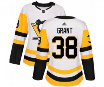 Women Adidas Pittsburgh Penguins #38 Derek Grant Authentic White Away NHL Jersey