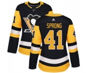 Women Adidas Pittsburgh Penguins #41 Daniel Sprong Authentic Black Home NHL Jersey