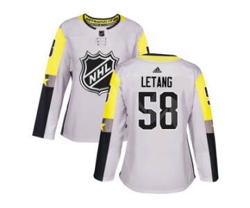 Women Adidas Pittsburgh Penguins #58 Kris Letang Gray 2018 All-Star Metro Division Authentic Stitched NHL Jersey