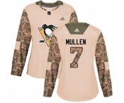 Women Adidas Pittsburgh Penguins #7 Joe Mullen Authentic Camo Veterans Day Practice NHL Jersey