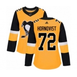 Women Adidas Pittsburgh Penguins #72 Patric Hornqvist Authentic Gold Alternate NHL Jersey