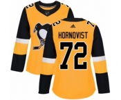 Women Adidas Pittsburgh Penguins #72 Patric Hornqvist Authentic Gold Alternate NHL Jersey