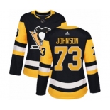 Women Adidas Pittsburgh Penguins #73 Jack Johnson Authentic Black Home NHL Jersey