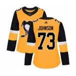 Women Adidas Pittsburgh Penguins #73 Jack Johnson Authentic Gold Alternate NHL Jersey