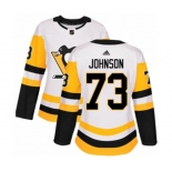 Women Adidas Pittsburgh Penguins #73 Jack Johnson Authentic White Away NHL Jersey