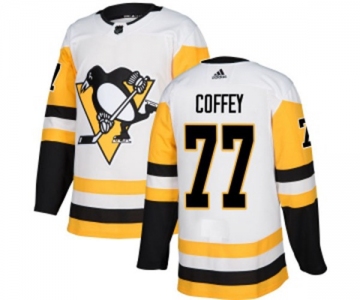 Women Adidas Pittsburgh Penguins #77 Paul Coffey Authentic White Away NHL Jersey