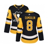 Women Adidas Pittsburgh Penguins #8 Brian Dumoulin Authentic Black Home NHL Jersey