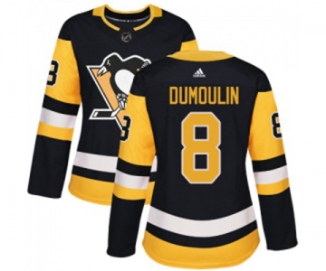 Women Adidas Pittsburgh Penguins #8 Brian Dumoulin Authentic Black Home NHL Jersey