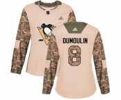 Women Adidas Pittsburgh Penguins #8 Brian Dumoulin Authentic Camo Veterans Day Practice NHL Jersey