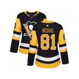 Women Adidas Pittsburgh Penguins #81 Phil Kessel Black Home Authentic Stitched NHL Jersey