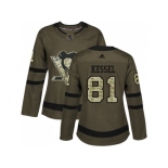 Women Adidas Pittsburgh Penguins #81 Phil Kessel Green Salute to Service Stitched NHL Jersey