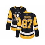 Women Adidas Pittsburgh Penguins #87 Sidney Crosby Black Home Authentic Stitched NHL Jersey