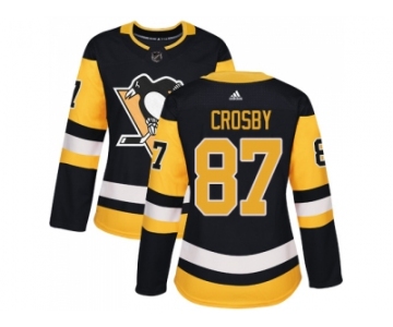 Women Adidas Pittsburgh Penguins #87 Sidney Crosby Black Home Authentic Stitched NHL Jersey