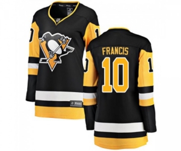 Women Pittsburgh Penguins #10 Ron Francis Fanatics Branded Black Home Breakaway NHL Jersey