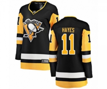 Women Pittsburgh Penguins #11 Jimmy Hayes Authentic Black Home Fanatics Branded Breakaway NHL Jersey