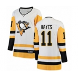 Women Pittsburgh Penguins #11 Jimmy Hayes Authentic White Away Fanatics Branded Breakaway NHL Jersey