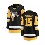 Women Pittsburgh Penguins #15 Riley Sheahan Fanatics Branded Black Home Breakaway NHL Jersey