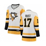 Women Pittsburgh Penguins #17 Bryan Rust Authentic White Away Fanatics Branded Breakaway NHL Jersey