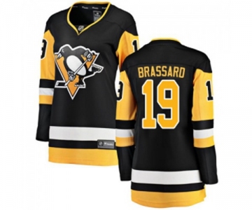 Women Pittsburgh Penguins #19 Derick Brassard Authentic Black Home Fanatics Branded Breakaway NHL Jersey