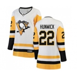 Women Pittsburgh Penguins #22 Matt Hunwick Authentic White Away Fanatics Branded Breakaway NHL Jersey