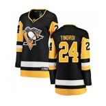 Women Pittsburgh Penguins #24 Jarred Tinordi Fanatics Branded Black Home Breakaway NHL Jersey