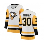 Women Pittsburgh Penguins #30 Matt Murray Authentic White Away Fanatics Branded Breakaway NHL Jersey