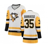 Women Pittsburgh Penguins #35 Tom Barrasso Authentic White Away Fanatics Branded Breakaway NHL Jersey