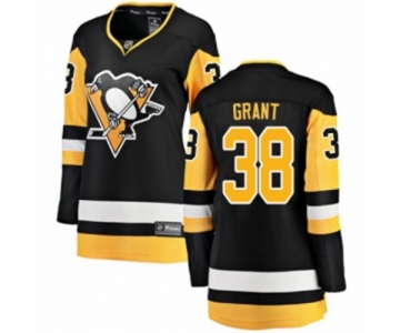 Women Pittsburgh Penguins #38 Derek Grant Authentic Black Home Fanatics Branded Breakaway NHL Jersey