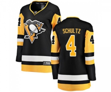 Women Pittsburgh Penguins #4 Justin Schultz Fanatics Branded Black Home Breakaway NHL Jersey