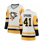 Women Pittsburgh Penguins #41 Daniel Sprong Authentic White Away Fanatics Branded Breakaway NHL Jersey