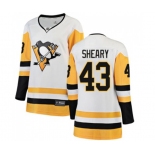 Women Pittsburgh Penguins #43 Conor Sheary Authentic White Away Fanatics Branded Breakaway NHL Jersey