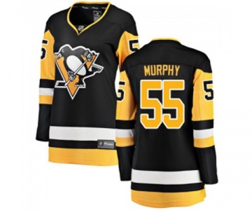 Women Pittsburgh Penguins #55 Larry Murphy Fanatics Branded Black Home Breakaway NHL Jersey