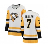 Women Pittsburgh Penguins #7 Joe Mullen Authentic White Away Fanatics Branded Breakaway NHL Jersey