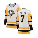 Women Pittsburgh Penguins #7 Matt Cullen Authentic White Away Fanatics Branded Breakaway NHL Jersey