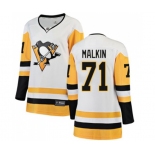 Women Pittsburgh Penguins #71 Evgeni Malkin Authentic White Away Fanatics Branded Breakaway NHL Jersey