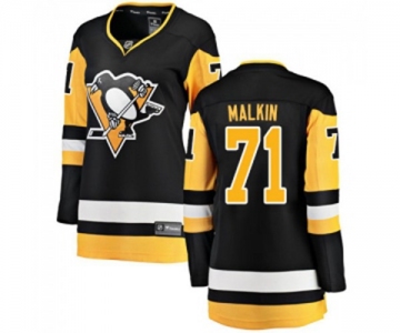 Women Pittsburgh Penguins #71 Evgeni Malkin Fanatics Branded Black Home Breakaway NHL Jersey