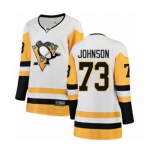 Women Pittsburgh Penguins #73 Jack Johnson Authentic White Away Fanatics Branded Breakaway NHL Jersey