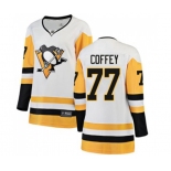 Women Pittsburgh Penguins #77 Paul Coffey Authentic White Away Fanatics Branded Breakaway NHL Jersey