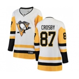 Women Pittsburgh Penguins #87 Sidney Crosby Authentic White Away Fanatics Branded Breakaway NHL Jersey