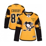 Women Reebok Pittsburgh Penguins #87 Sidney Crosby Authentic Gold 2017 Stadium Series NHL Jersey