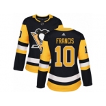 Women's Adidas Pittsburgh Penguins #10 Ron Francis Premier Black Home NHL Jersey