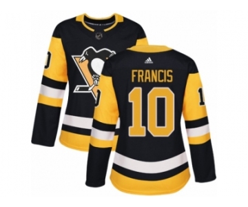 Women's Adidas Pittsburgh Penguins #10 Ron Francis Premier Black Home NHL Jersey