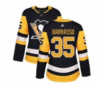 Women's Adidas Pittsburgh Penguins #35 Tom Barrasso Premier Black Home NHL Jersey