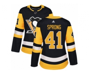 Women's Adidas Pittsburgh Penguins #41 Daniel Sprong Premier Black Home NHL Jersey