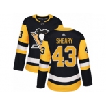 Women's Adidas Pittsburgh Penguins #43 Conor Sheary Premier Black Home NHL Jersey